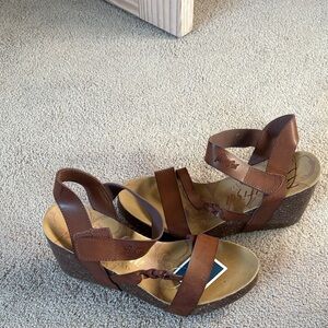 Blowfish Tan Wedge Sandals